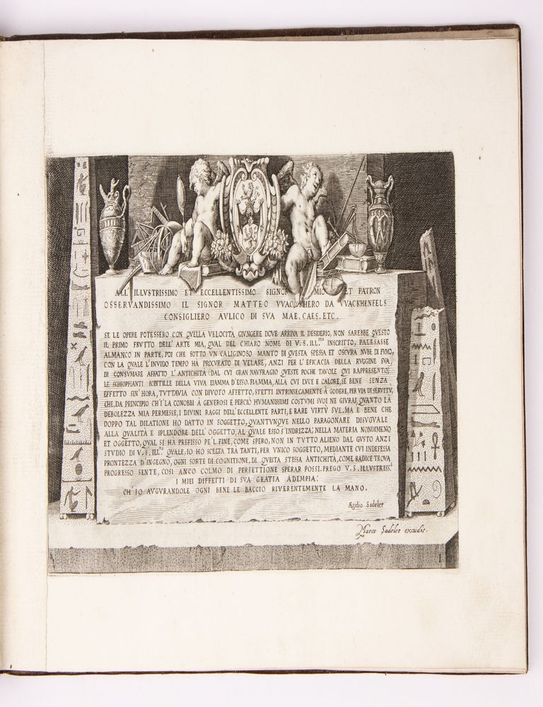 Vestigi delle antichita di Roma Tivoli Pozzvolo et altri luochi. Con privilegio di sua Sac. Ces. Mae. Stampati in Praga da Aegidio Sadeler scultore di essa mae 1606.