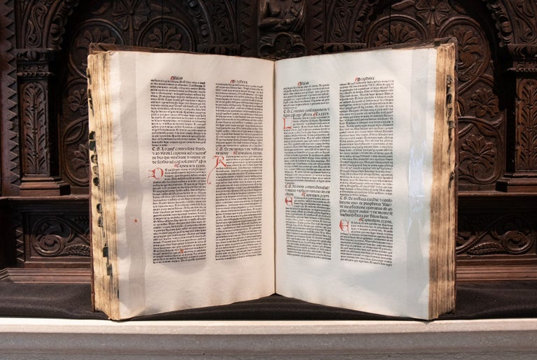 Item #4261 Biblia Latina (With printed summaries by Menardus Monachus). BIBLE