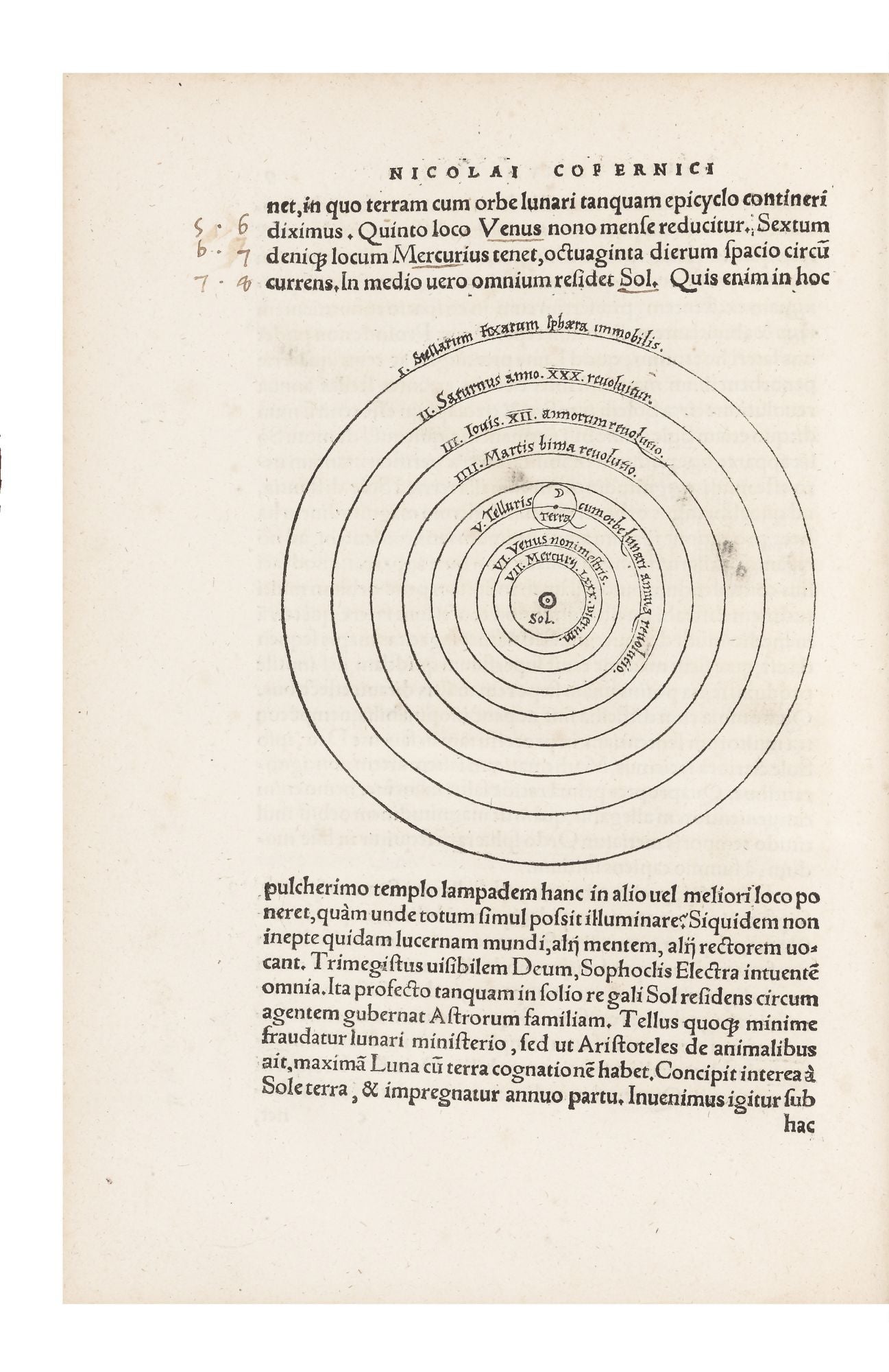 Item #4339 De revolutionibus orbium coelestium libri VI : habes in hoc. Nicolaus Copernicus