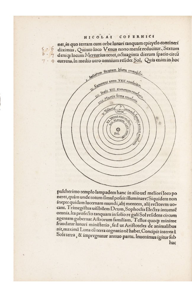 Item #4339 De revolutionibus orbium coelestium libri VI : habes in hoc opere iam recens nato, &...