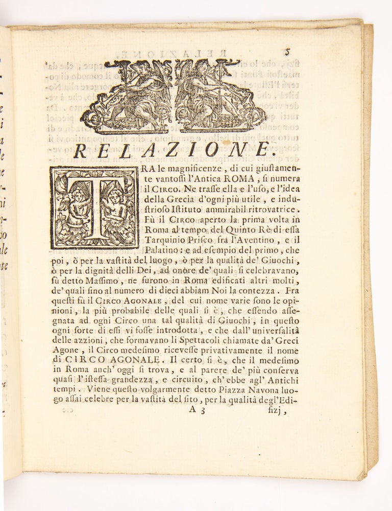 Circo agonale di Roma restituito all'antica forma con illuminazioni e macchine artificiali dall'E.mo, e R.mo Cardinale di Polignac ministro di S.M. Christianissima per celebrare il felice nascimento.