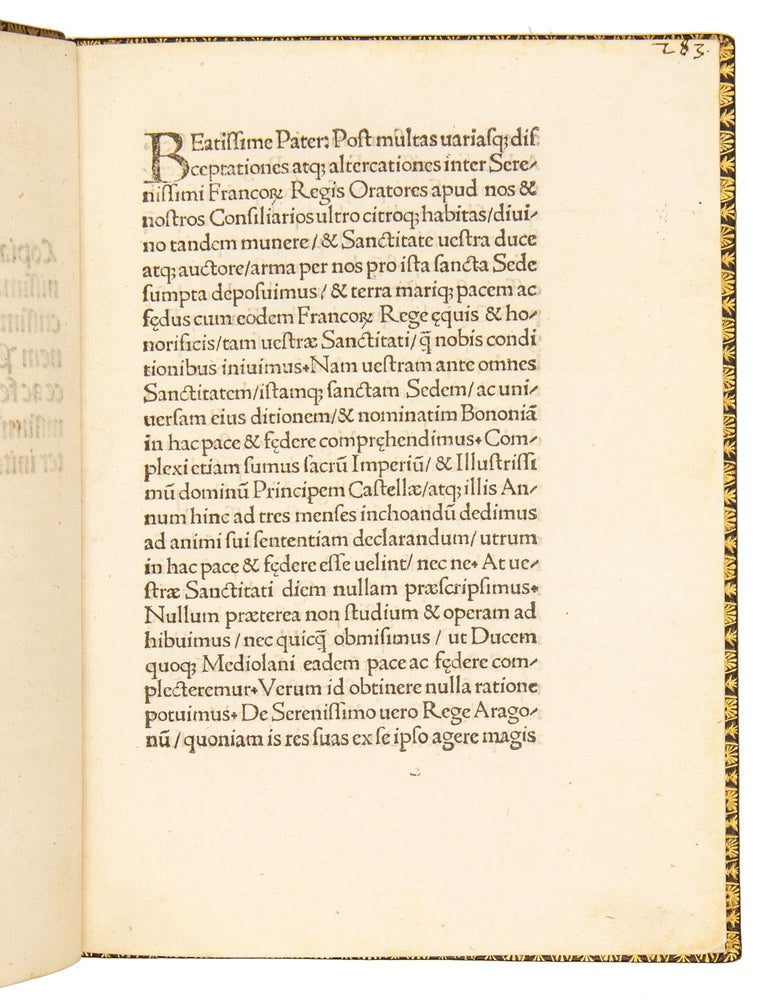 Copia originalis littere ad Leonem X de pace et federe per eum et Francorum regem.
