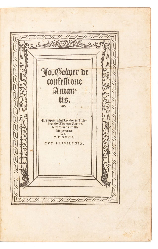 Item #4627 De Confessione Amantis. John Gower