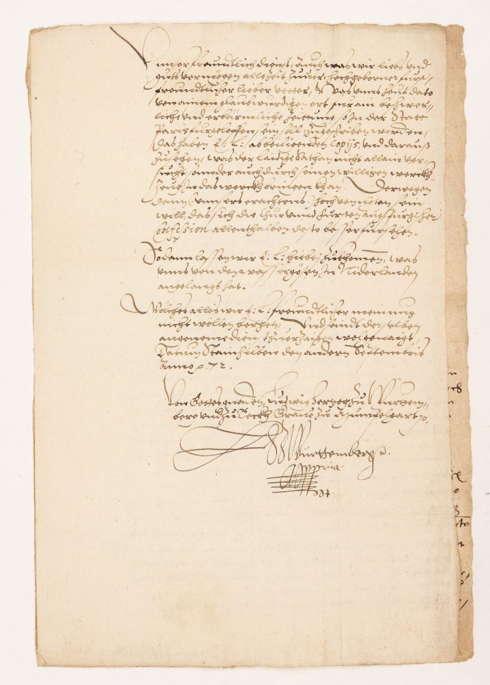 Item #4658 Manuscript Letter, on paper, signed by Ludwig III. A contemporary account the St....