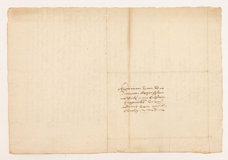 Manuscript Letter, on paper, signed by Ludwig III. A contemporary account the St. Bartholomew's Day Massacre (during which thousands of Protestant Huguenots were slaughtered by Catholics) together with a second document which provides the names of 15 important victims and additional information.