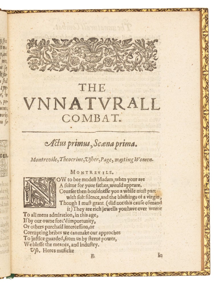 The Unnaturall combat. A tragedie. The Scaene Marsellis. Written by Philip Massinger. As it was presented by the Kings Majesties Servants at the Globe