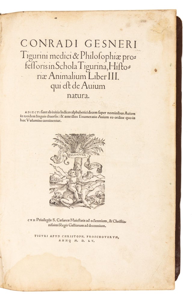 Historiae animalium Liber III qui est de avium natura.