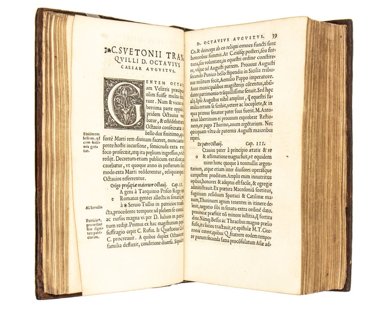 Item #4732 Duodecim Caesares, ex Erasmi recognitione. Suetonius, ca. 70 - after 122, Gaius Suetonius Tranquillus.
