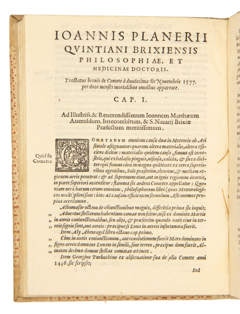 Ioannis Planerii Quintiani Brixiensis artium et medicinae doctoris Varia opuscula. Epistolae morales ; Patriae descriptio : in qua de animorum immortalitate. Henrici regis ad urbem Venetam aduentus ; De comete , MDLXXVII ; De lacte.