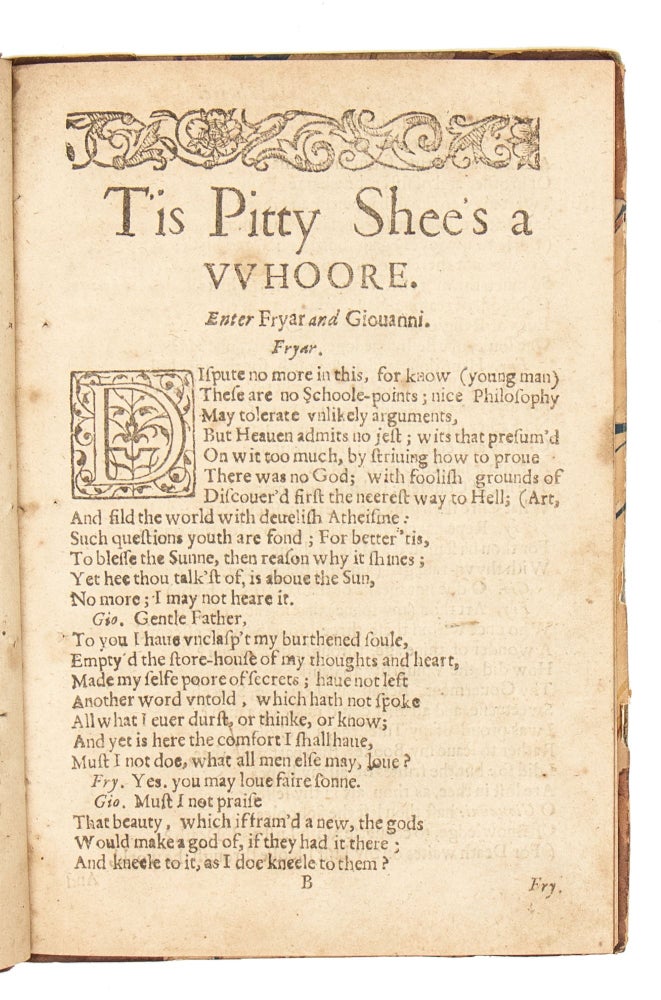 'Tis Pitty Shee's a Whore. Acted by the Queenes Maiesties Servants at the Phoenix in Drury-Lane.