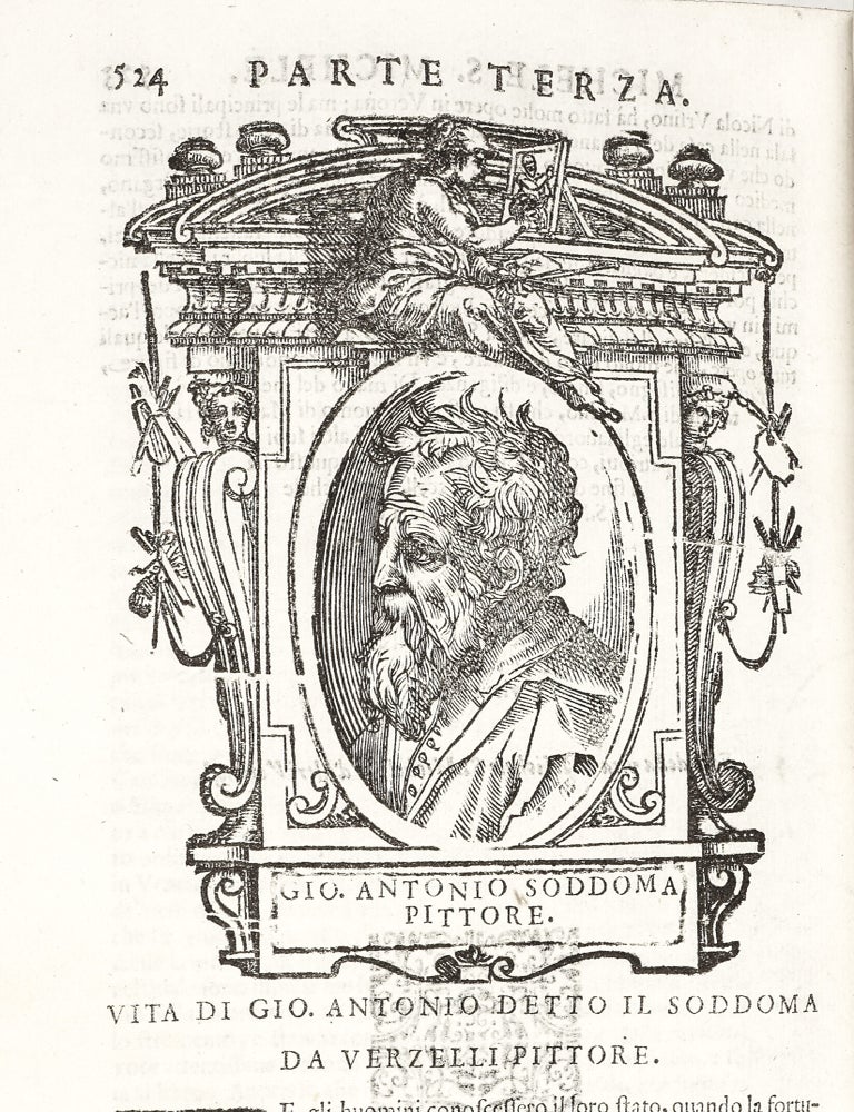 Le vite de' pi&ugrave; eccellenti pittori, scultori et architetti di Giorgio Vasari, pittore & architetto aretino; parte prima e seconda [-terza] ; in questa nuoua edizione diligentemente riviste, ricorrette, accresciute d'alcuni ritratti, & arricchite di postille nel margine.