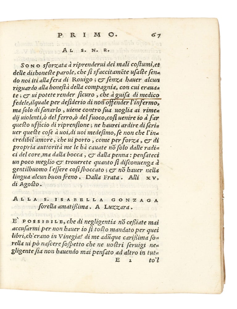 Lettere della molto illustre sig.ra donna Lucretia Gonzaga da Gazuolo con gran diligentia raccolte, & &agrave; gloria del sesso feminile nuovamente in luce poste.