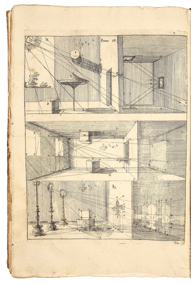 L’Archittettura civile preparata su la geometria, e ridotta alle prospettive. Considerazioni pratiche di Ferdinando Galli Bibiena cittadino Bolognese Architetto Primario, Capo Mastro Maggiore, e Pittore di Camera, e Feste di Teatro della Maestà, Dissegnate e descritte in cinque parti. La prima contiene la Geometria, e avvertimenti, prima che à fabbricar si pervenga. La seconda. un utile Trattato dell’Architettura civile in generale, e le divisioni di essa molto facilitate. La Terza. La Prospettiva commune, orizontale, e di sotto in sù. La Quarta. Un brieve discorso di Pittura, e la Prospettiva per li Pittori di Figure, colla nuova Prospettiva delle Scene Teatrali vedute per angolo, oltre le praticate da tutti gli altri. La Quinta. La Mecanica, ò arte di movere, reggere, e traspostar pesi. Dedicata Alla Sacra Cattolica Real Maestà di Carlo III. Re delle Spagne, d’Ungheria, Boemia &c.