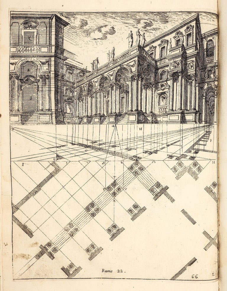 L’Archittettura civile preparata su la geometria, e ridotta alle prospettive. Considerazioni pratiche di Ferdinando Galli Bibiena cittadino Bolognese Architetto Primario, Capo Mastro Maggiore, e Pittore di Camera, e Feste di Teatro della Maestà, Dissegnate e descritte in cinque parti. La prima contiene la Geometria, e avvertimenti, prima che à fabbricar si pervenga. La seconda. un utile Trattato dell’Architettura civile in generale, e le divisioni di essa molto facilitate. La Terza. La Prospettiva commune, orizontale, e di sotto in sù. La Quarta. Un brieve discorso di Pittura, e la Prospettiva per li Pittori di Figure, colla nuova Prospettiva delle Scene Teatrali vedute per angolo, oltre le praticate da tutti gli altri. La Quinta. La Mecanica, ò arte di movere, reggere, e traspostar pesi. Dedicata Alla Sacra Cattolica Real Maestà di Carlo III. Re delle Spagne, d’Ungheria, Boemia &c.