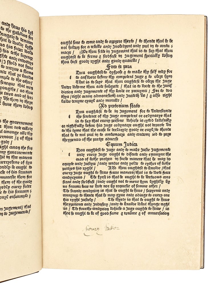 “Here begynneth the prologue or prohemye of the book callid Caton” Disticha de moribus, in English and Latin. Translated from the French by William Caxton. With a paraphrase and commentary.