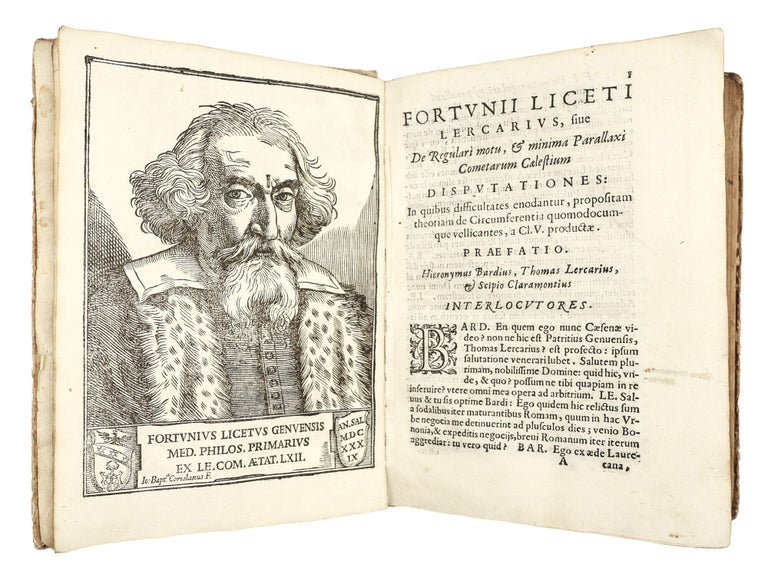 Item #5352 Sammelband of Five Works by Fortunio Liceti: “De regulari motu minimaque parallaxi...