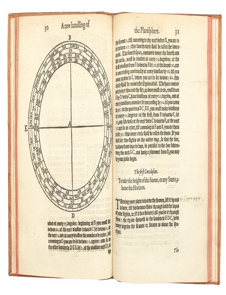 A New Handling of the Planisphere. Wherein are contained all those Definitions, Theoremes, and Problemes, which are necessarie to the vnderstanding and practising of the principall Conclusions Astronomicall and Geographicall, both according to the vulgar manner, performed by the Astrolabe, and otherwise, by a plaine Circle diuided into 360. degrees, and by two right lines crossing the Center at right Angles