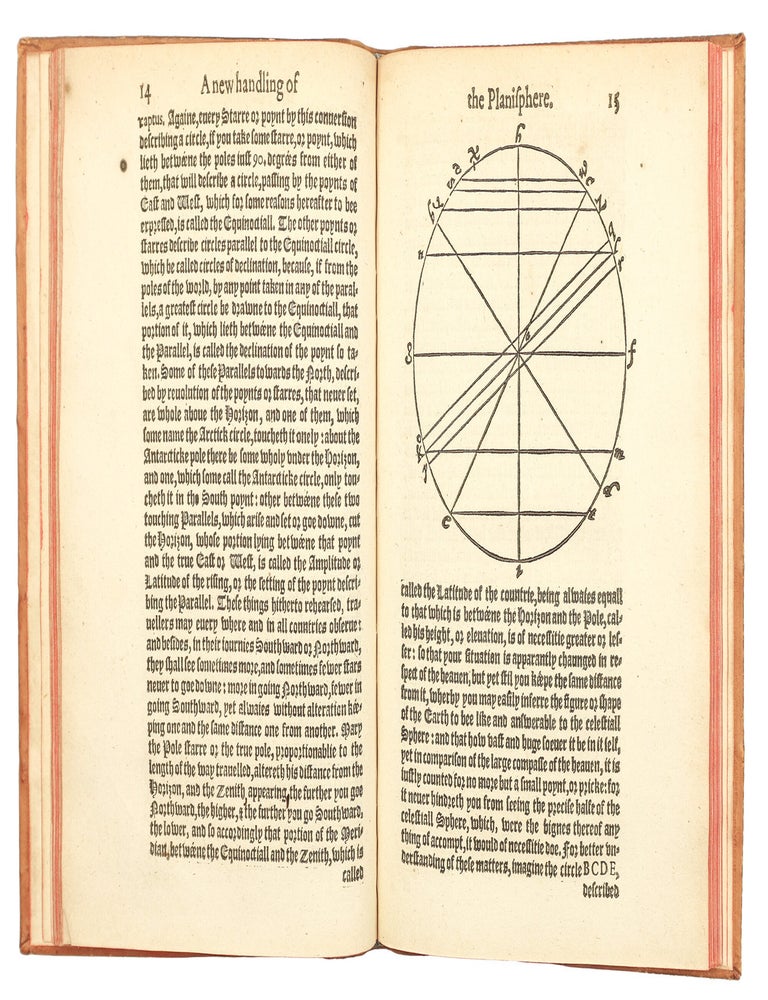 A New Handling of the Planisphere. Wherein are contained all those Definitions, Theoremes, and Problemes, which are necessarie to the vnderstanding and practising of the principall Conclusions Astronomicall and Geographicall, both according to the vulgar manner, performed by the Astrolabe, and otherwise, by a plaine Circle diuided into 360. degrees, and by two right lines crossing the Center at right Angles