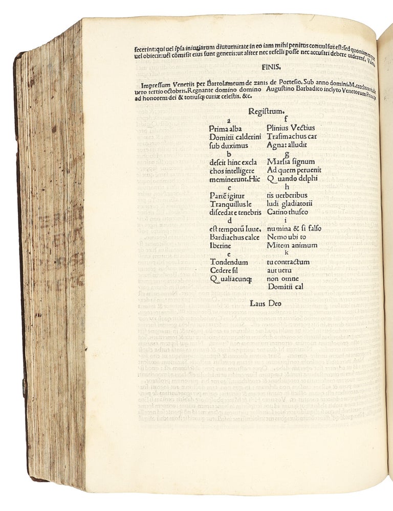Opera [Bucolica, Georgica, Aeneis, with argumenta (comm. Servius)]. Add: Maphaeus Vegius: Liber XIII Aeneidos. Additional texts