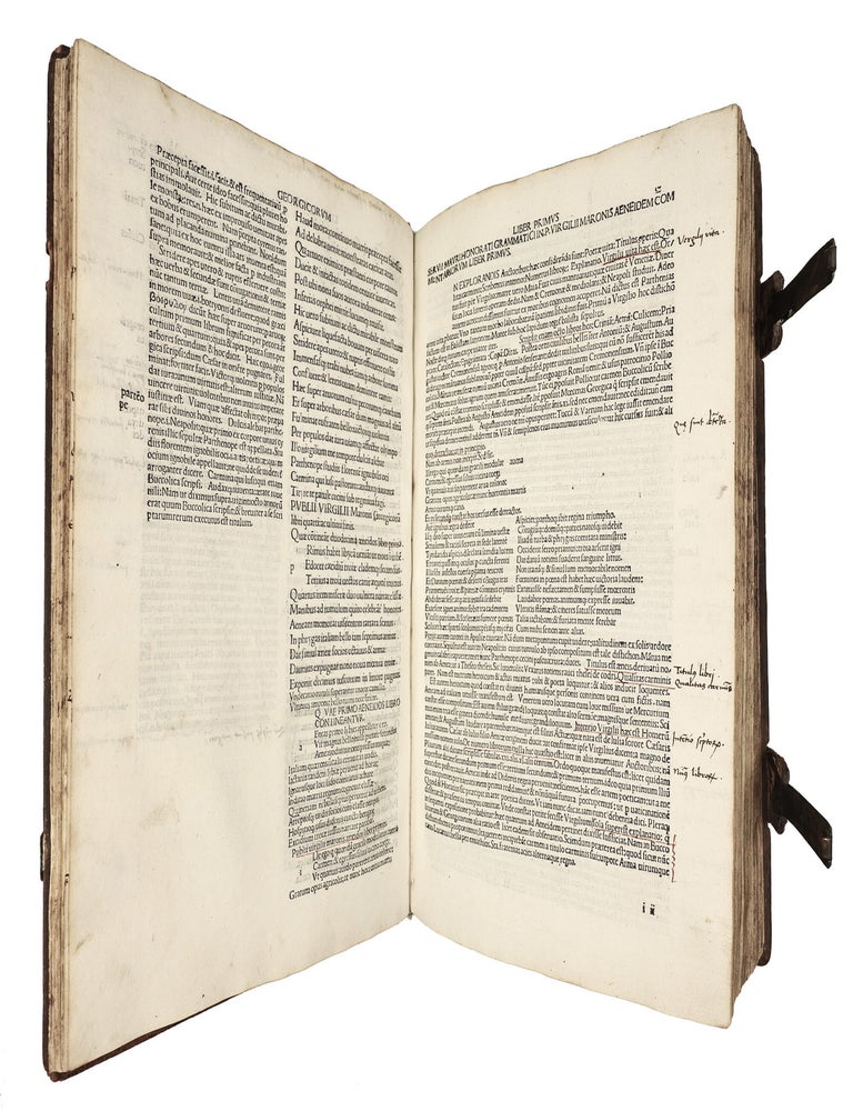 Opera [Bucolica, Georgica, Aeneis, with argumenta (comm. Servius)]. Add: Maphaeus Vegius: Liber XIII Aeneidos. Additional texts