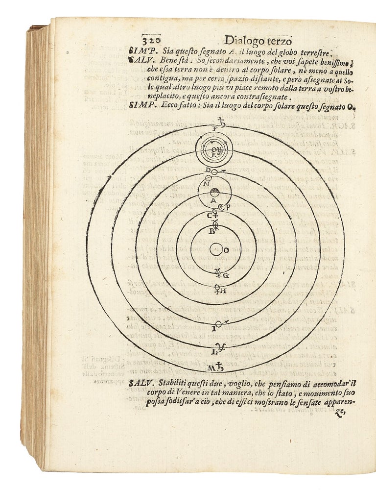 Dialogo di Galileo Galilei Linceo matematico sopraordinario dello studio di Pisa : e filosofo e matematico primario del serenissimo gr. duca di Toscana doue ne i congressi di quattro giornate si discorre sopra i due massimi sistemi del mondo tolemaico e copernicano: proponendo indeterminatamente le ragioni filosofiche e naturali tanto per l'una quanto per l'altra parte.