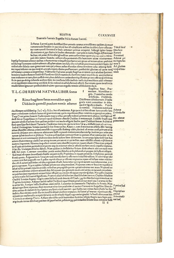 In Carum Lucretium poetam commentarii a Ioanne Baptista Pio editi: codice Lucretiano diligenter emendato