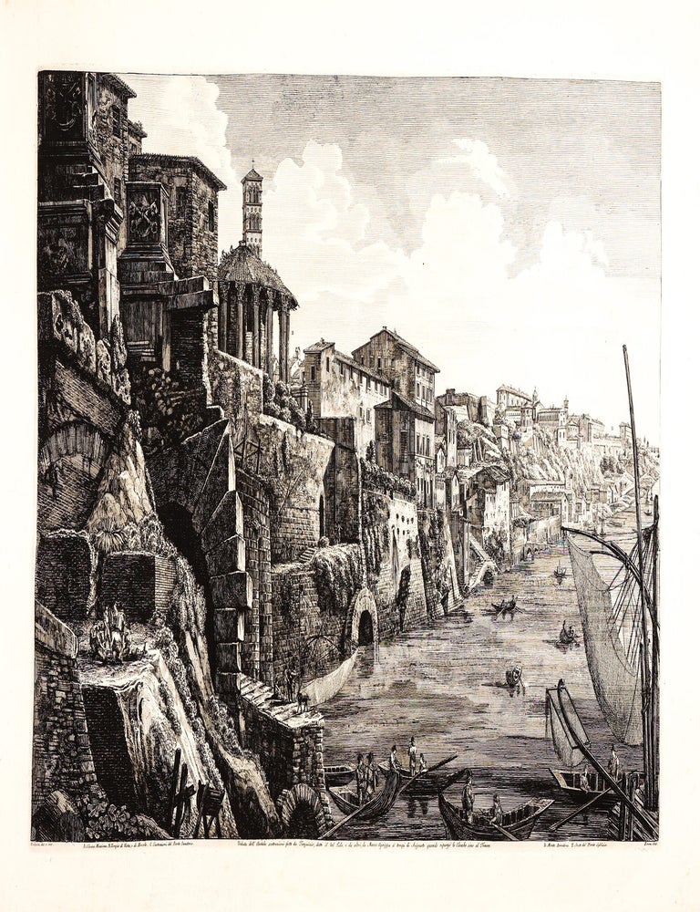 Le antichit&agrave; romane ossia raccolta delle pi&ugrave; interessanti vedute di Roma antica. [Bound with] CORAZZARI, LUDOVICO (1758? - 1810?) - Bassorilievi in bronzo delle porte del tempio di S. Pietro in Vaticano di Roma opera del celebre Antonio Pollajouli. (Rome: Pietro Paolo Montagnani, 1793 or after) [and] LASINIO, CARLO (1759-1838); BALZER, JOHANN (1738-1799). Logge del Vaticano a sua eccell.za il sig Barone Cav. dell'ordine di Dannebrogne ... Ermanno De Schubart. Rome: Nicola de Antoni, n.d. [1802]