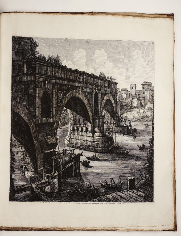 Le antichit&agrave; romane ossia raccolta delle pi&ugrave; interessanti vedute di Roma antica. [Bound with] CORAZZARI, LUDOVICO (1758? - 1810?) - Bassorilievi in bronzo delle porte del tempio di S. Pietro in Vaticano di Roma opera del celebre Antonio Pollajouli. (Rome: Pietro Paolo Montagnani, 1793 or after) [and] LASINIO, CARLO (1759-1838); BALZER, JOHANN (1738-1799). Logge del Vaticano a sua eccell.za il sig Barone Cav. dell'ordine di Dannebrogne ... Ermanno De Schubart. Rome: Nicola de Antoni, n.d. [1802]