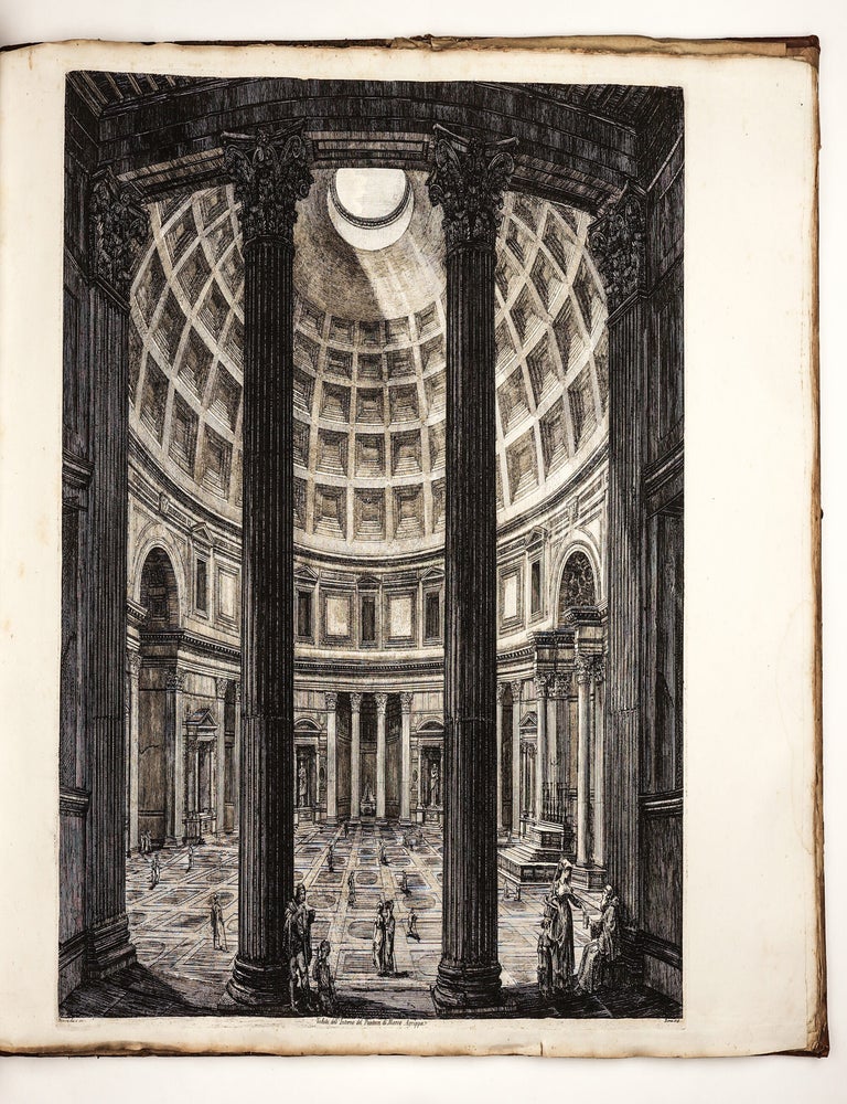 Le antichit&agrave; romane ossia raccolta delle pi&ugrave; interessanti vedute di Roma antica. [Bound with] CORAZZARI, LUDOVICO (1758? - 1810?) - Bassorilievi in bronzo delle porte del tempio di S. Pietro in Vaticano di Roma opera del celebre Antonio Pollajouli. (Rome: Pietro Paolo Montagnani, 1793 or after) [and] LASINIO, CARLO (1759-1838); BALZER, JOHANN (1738-1799). Logge del Vaticano a sua eccell.za il sig Barone Cav. dell'ordine di Dannebrogne ... Ermanno De Schubart. Rome: Nicola de Antoni, n.d. [1802]