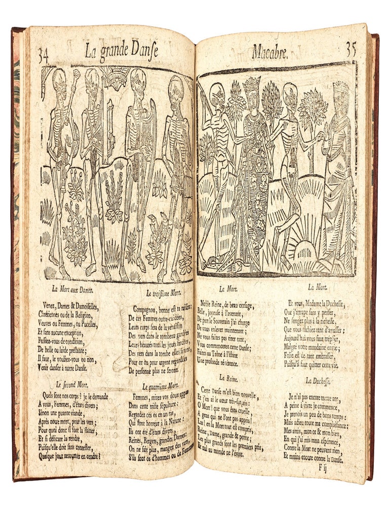 La Grande Danse macabre des hommes et des femmes ; Histori&eacute;e et renouvell&eacute;e de vieux Gaulois, en langage le plus poli de notre temps [&hellip;] Avec Le d&eacute;bat du Corps & de l&rsquo;Ame, La Complainte de l&rsquo;Ame d&rsquo;amn&eacute;e, l&rsquo;Exhortation de bien vivre & de bien mourir, La Vie du mauvais Ante Christ, Les quinze signes du Jugement.