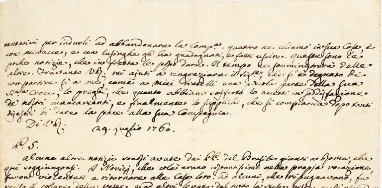 Relazione della cattura, e del viaggio del Brasile a Lisbona, e da Lisbona a Genova de PP. Gesuiti da Provincia del Brasile.