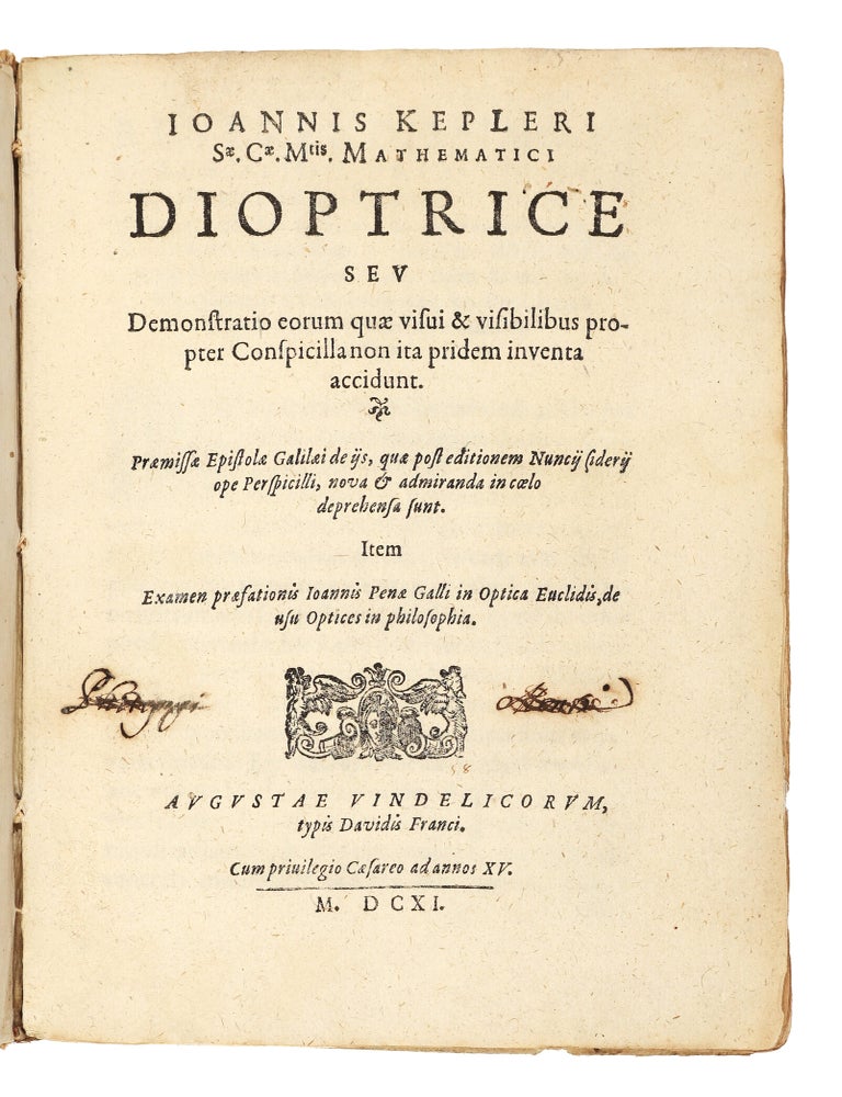 Dioptrice seu demonstratio eorum quae visui & visibilibus propter conspicilla