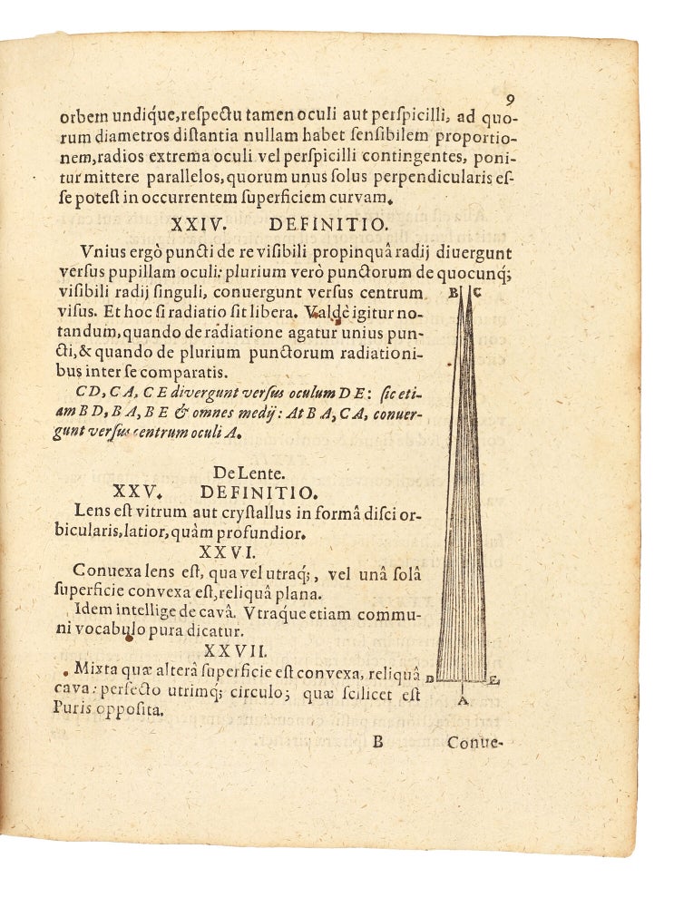 Dioptrice seu demonstratio eorum quae visui & visibilibus propter conspicilla non ita pridem inventa accidunt. Praemissae epistolae Galilaei de iis, quae post editionem Nuncii Siderii ope perspicilli, nova & admiranda in coelo deprehensa sunt. Item Examen praefationis Joannis Penae Galli in Optica Euclidis, de usu optices in philosophia.