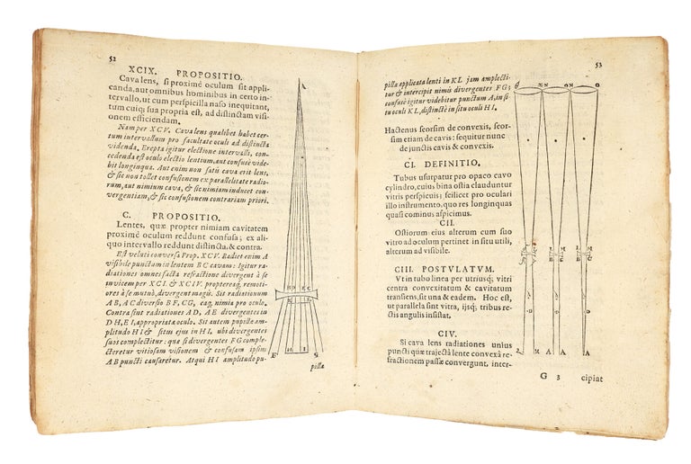 Dioptrice seu demonstratio eorum quae visui & visibilibus propter conspicilla non ita pridem inventa accidunt. Praemissae epistolae Galilaei de iis, quae post editionem Nuncii Siderii ope perspicilli, nova & admiranda in coelo deprehensa sunt. Item Examen praefationis Joannis Penae Galli in Optica Euclidis, de usu optices in philosophia.