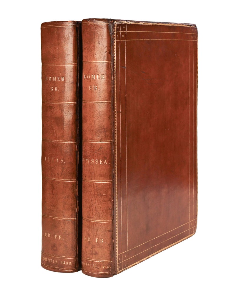 Opera [in Greek]. Ilias, Odyssea, Hymni, Batrachomyomachia, with the lives of Homer by Plutarch and Pseudo-Herodotus, and Dio Chrysostom&rsquo;s Discourse 53, on Homer. Edited by Demetrius Chalcondyles.