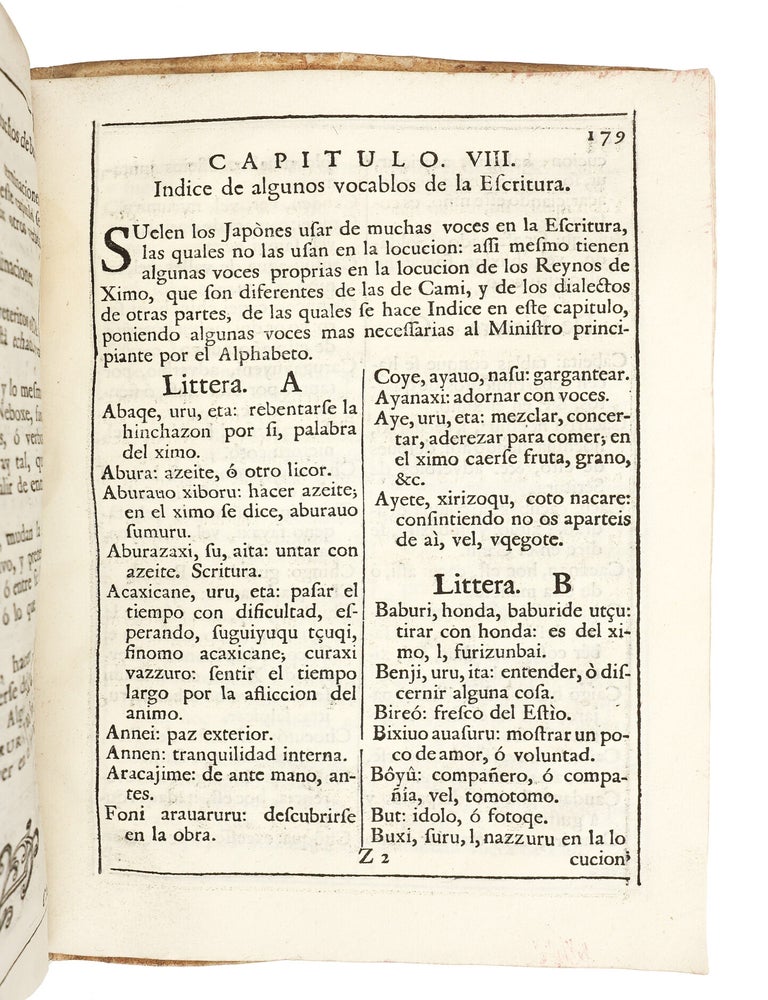 Arte de la lengua japona, dividido en quatro libros seg&uacute;n el arte de Nebrixa, con algunas voces proprias de la escritura, y otras de los lenguages de Ximo, y del Cami, y con algunas perifrases, y figuras