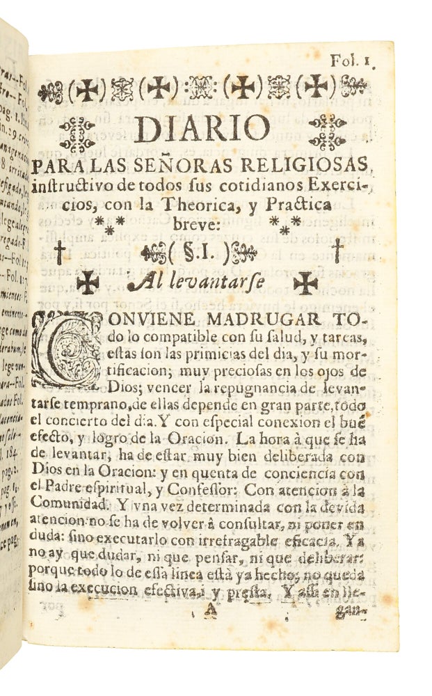 Exercicios Espirituales de San Ignacio, acomodados a el estado, y Profession Religiosa, de las Señoras Virgenes, Esposas de Christo; instruido con vn diario, breve; pero suficiente de todos los éxercicios cotidianos para que se empiezen à exercitar, dispuesto por el P. Prefecto de la Congregacion de la Purissima fundada con autoridad apostolica en el Colegio Maximo de San Pedro, y San Pablo de la Compañia de Iesus de esta corte. Dedicados a las Mismas Señoras Religiosas Virgenes Esposas de Christo.