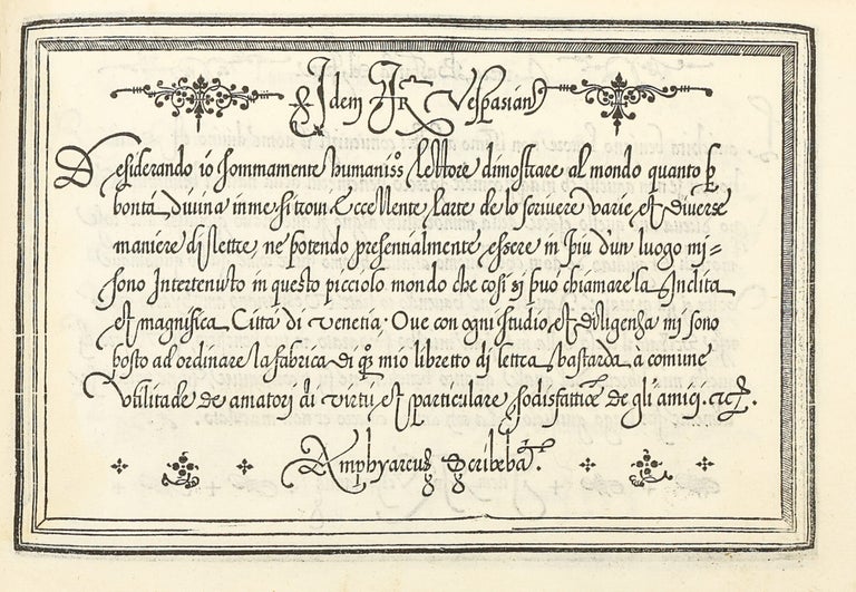 Opera di Frate Vespasiano Amphiareo da Ferrara… nella quale s’insegna scrivere varie sorti di lettere