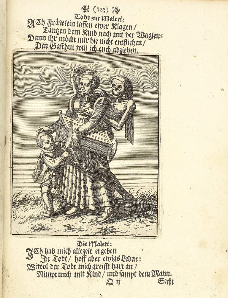Todten-Tantz, wie derselbe in der l&ouml;blichen und weitber&uuml;hmten Stadt Basel als ein Spiegel menschlicher Beschaffenheit gantz k&uuml;nstlich gemahlet und zu sehen ist. Mit beygef&uuml;gten aus H. Schrifft und denen alten Kirchenlehrern gezogenen Erinnerungen vom Todt, Aufferstehung, J&uuml;ngsten Gericht, Verdamnuss der Gottlosen und dem ewigen Leben. Nach dem Original in Kupffer gebracht und heraus gegeben durch Matth. Merians sel. Erben